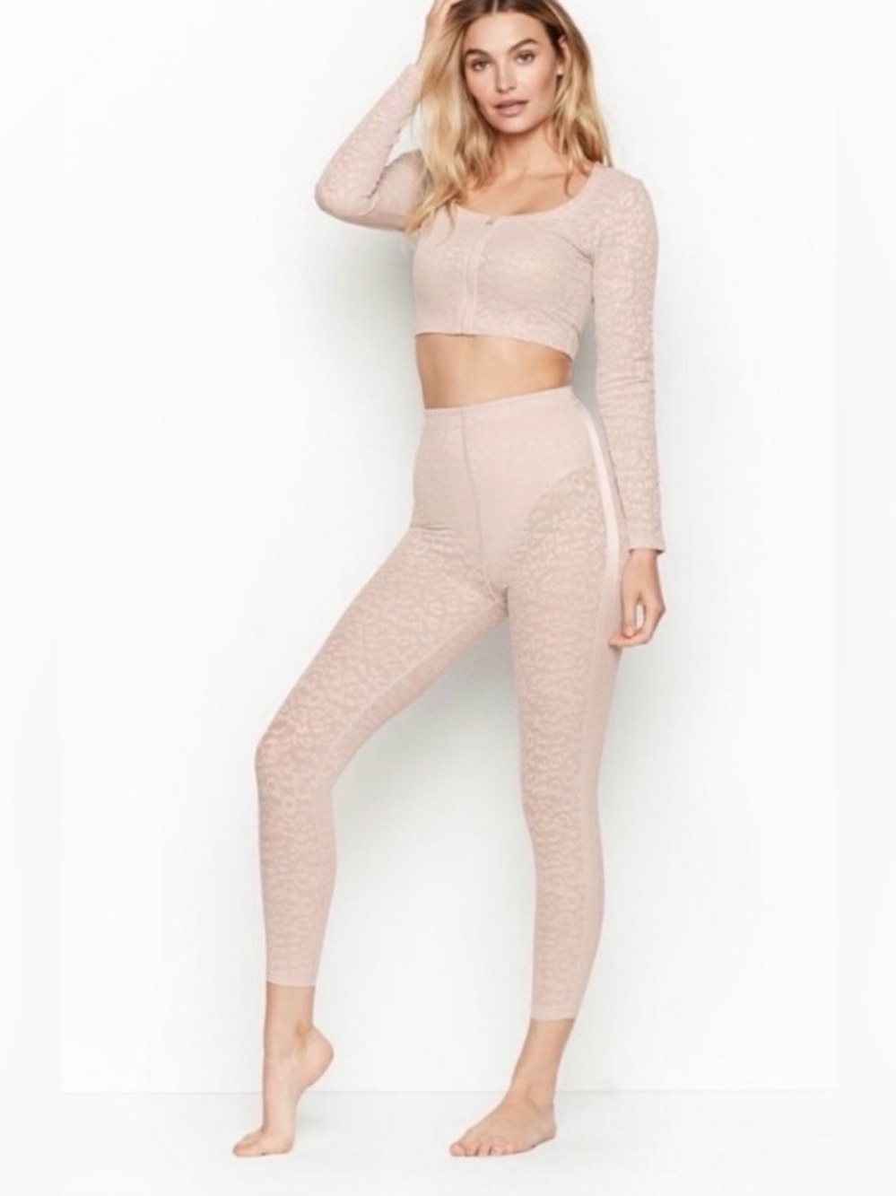 NWT VICTORIA'S SECRET High-rise Leopard Print Sheer Leggings - Small